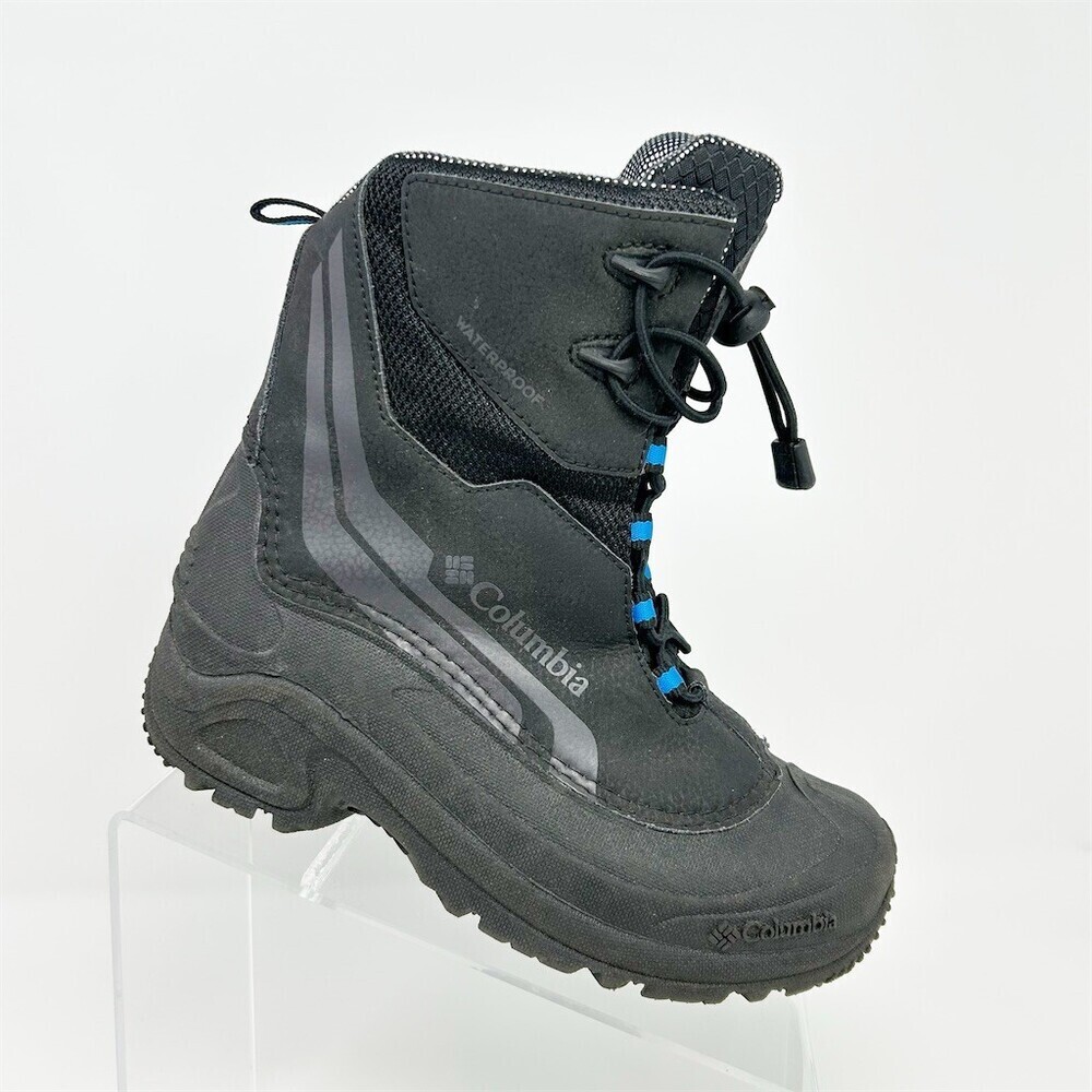 Columbia Bugaboot Plus IV Youth Snow Boots Waterproof Insulated Black/Blue 4